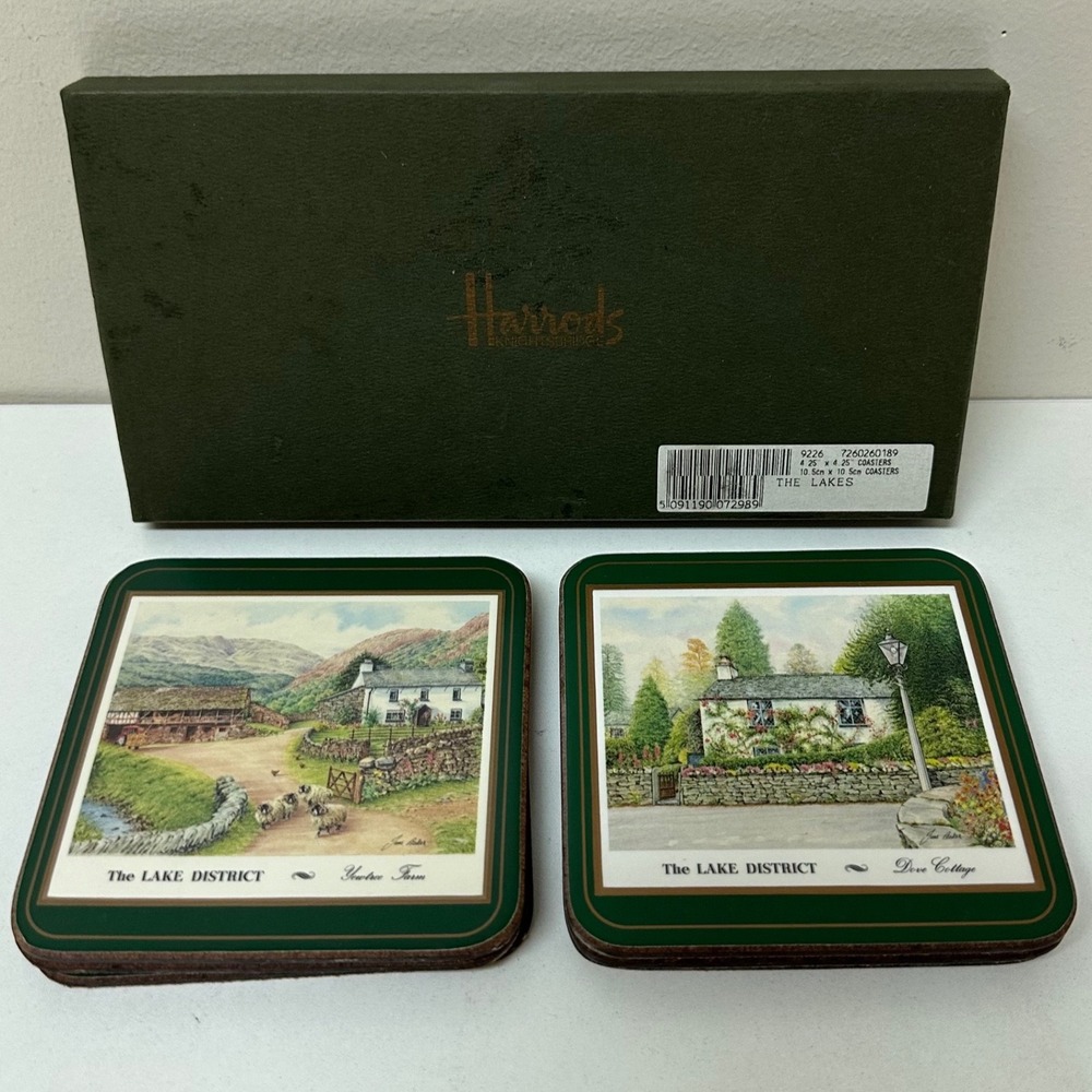 Harrods Pimpernel Lake District Coasters Jane Baker Set of 6 Made in England